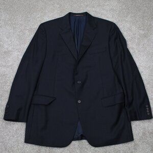 Hickey Freeman Addison Blazer Mens 42 Reg Blue Worsted Wool Sports Jacket Coat